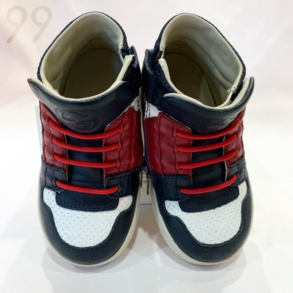 Gucci High Tops with Navy Blue, Red, and White - Size 21 (US5) - Picture 6 of 6